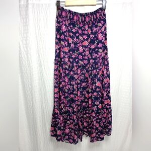 Blush BJ Maxi Floral Rayon Elastic Waist Skirt. Size S